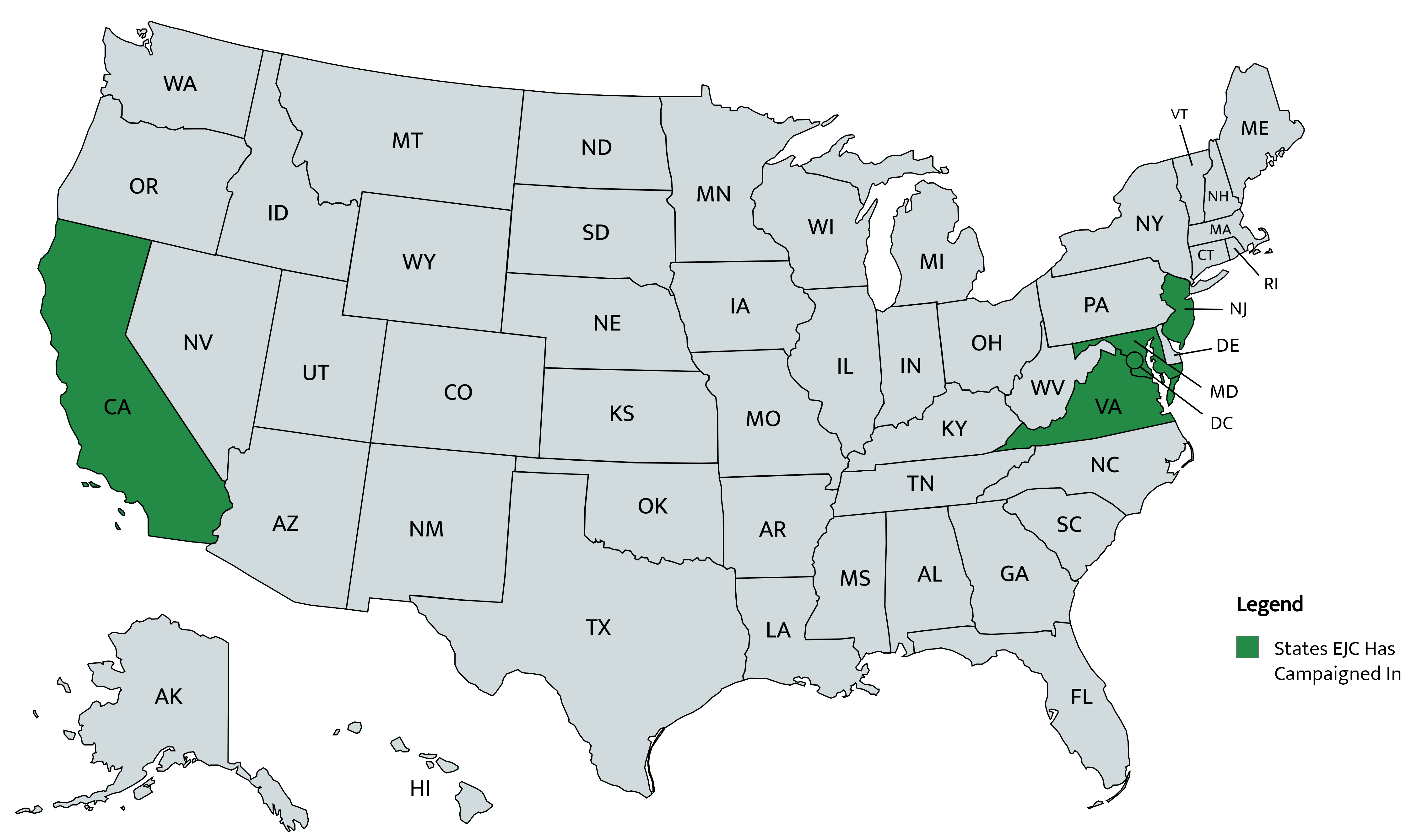 Map of EJC Activity